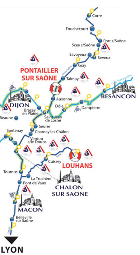Hausboot-Region Saone und Seille im Burgund