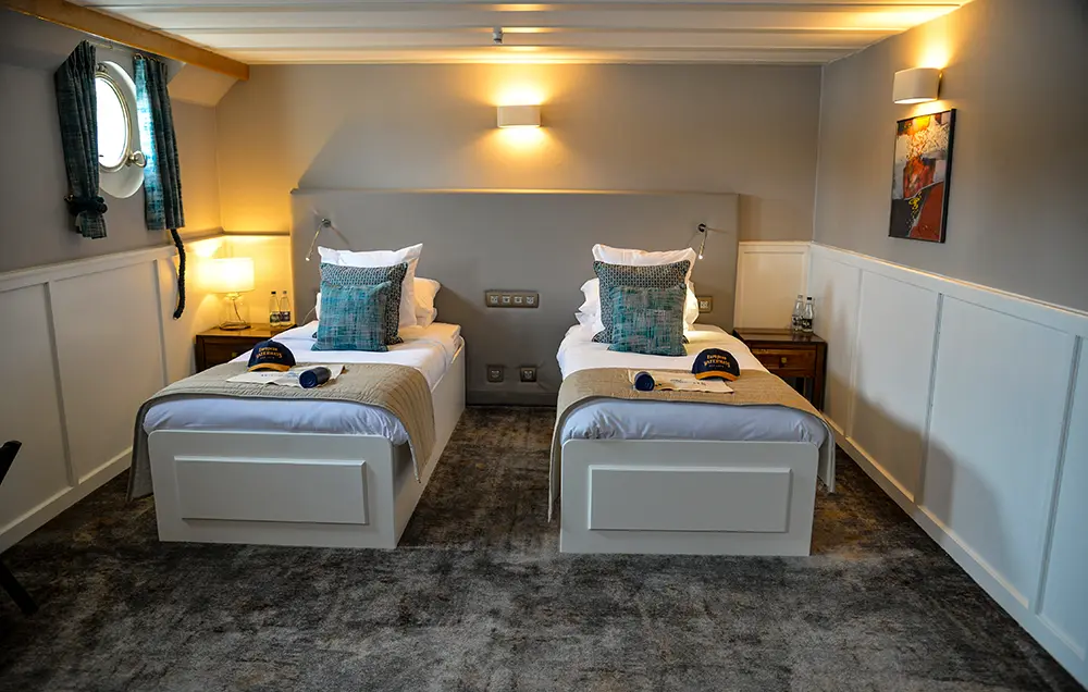 Hotelschiff Finesse - Kabine mit einem zwei Einzelbett