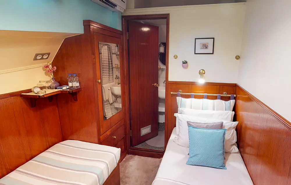 Hotelschiff Rosa - Kabine mit 2 Einzelbetten