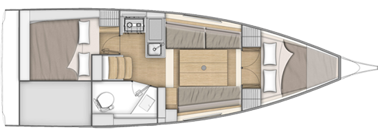 Yacht Oceanis 30.1 - Riss mit 2+1 Kabinen