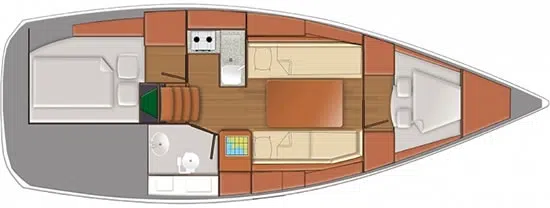 Segelyacht Sun Odyssey 319 mit 2 Kabinen